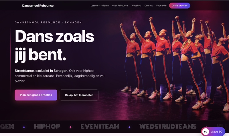 Homepage van Dansschool Rebounce